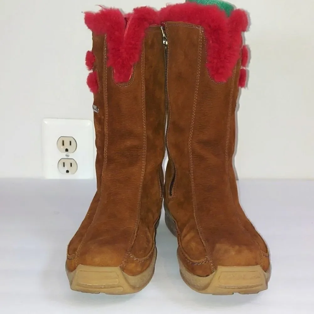 Pajar Suede Pink Shearling Snow Gripping Winter Boots Sz 7